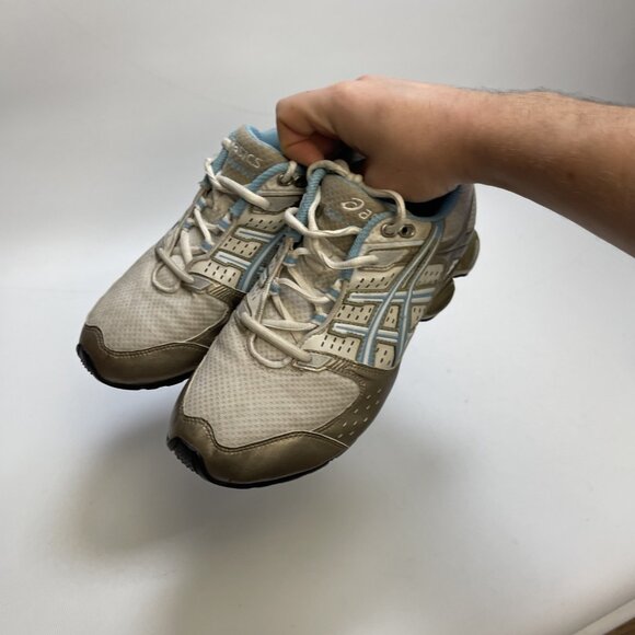 Y2K Asics Gel Frantic 2 Running Shoes Wom Sz 8.5 US Baly Blue / Gold Shox Read - Picture 14 of 14